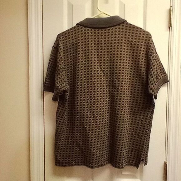 Men's KNIGHTSBRIDGE SIZE L  SHIRT. BROWN/TAN for main. Black AND GRAY ON CUFFS - Picture 6 of 9